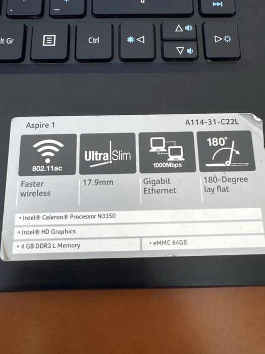 Portátil Acer Aspire 1 A114-31 (14”) + Carregador Universal Novo - 75€ Negociável