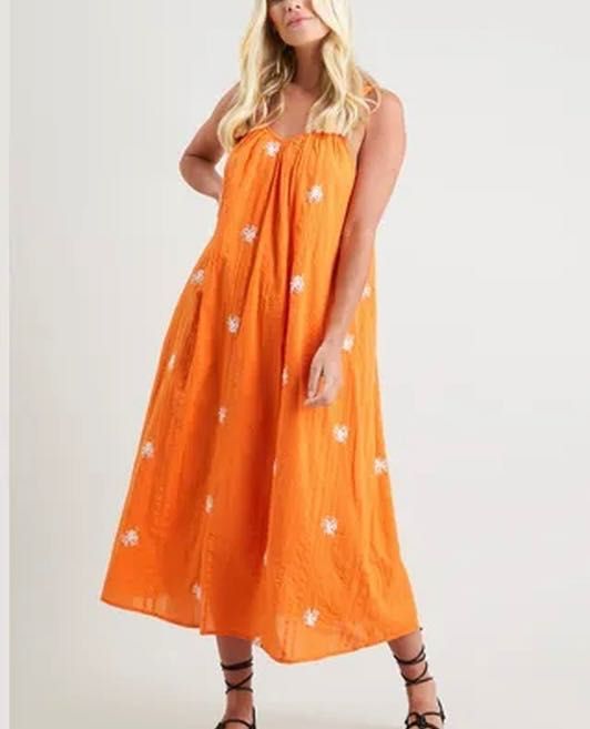 Сукня сорочка льон плаття бохо ярусна максі міді з вишивкою бавовна