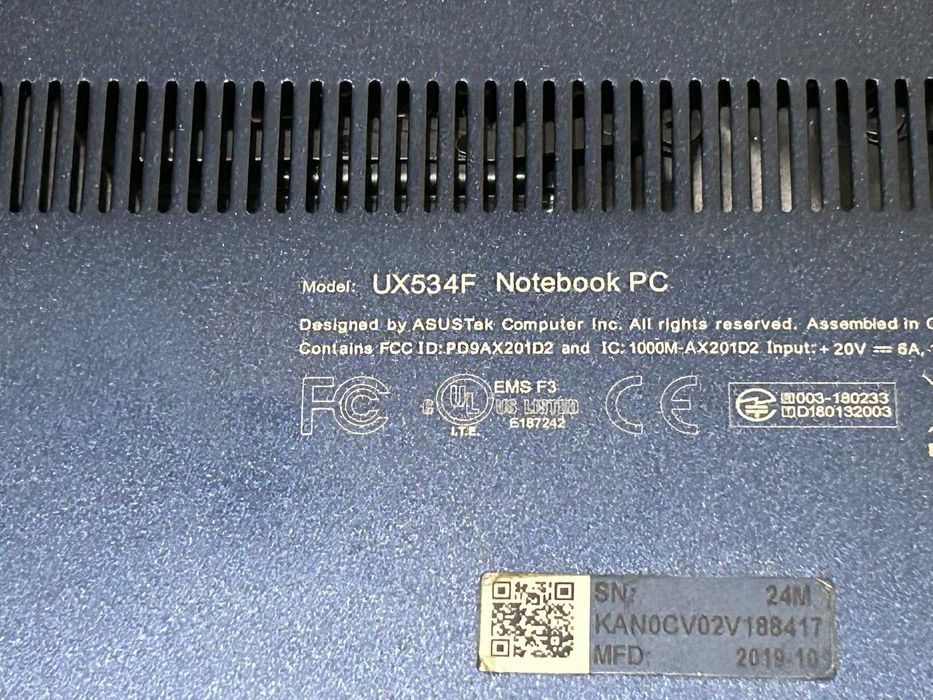 Notebook Asus Zenbook 15 Intel i7