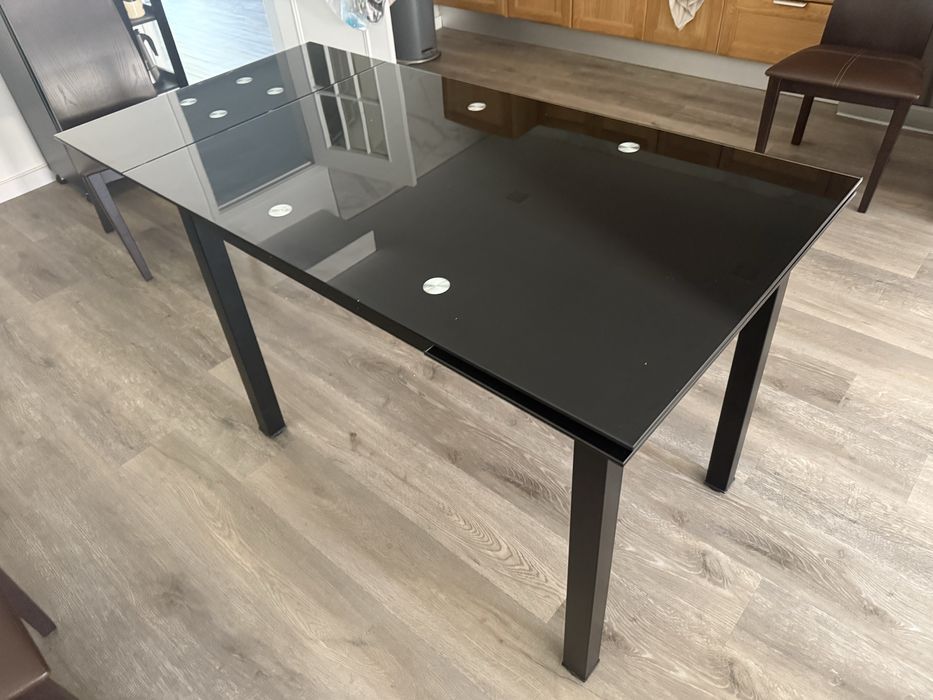 Mesa de jantar extensivel em vidro