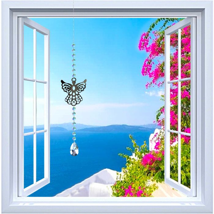 Łapacz Snów Słońca z Kryształem Zawieszka na Okno ZEN ANIOŁ Kolorowa