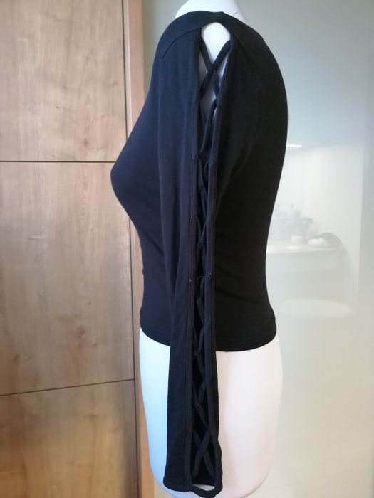 Bluzka czarna długi rękaw New Look S 14/15lat 164/170