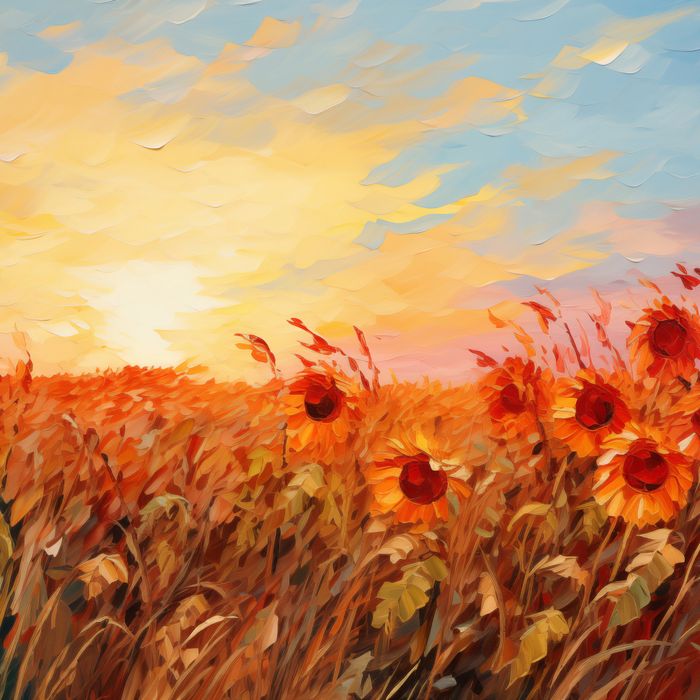 Plakat 20x20cm Płomienie Zmierzchu