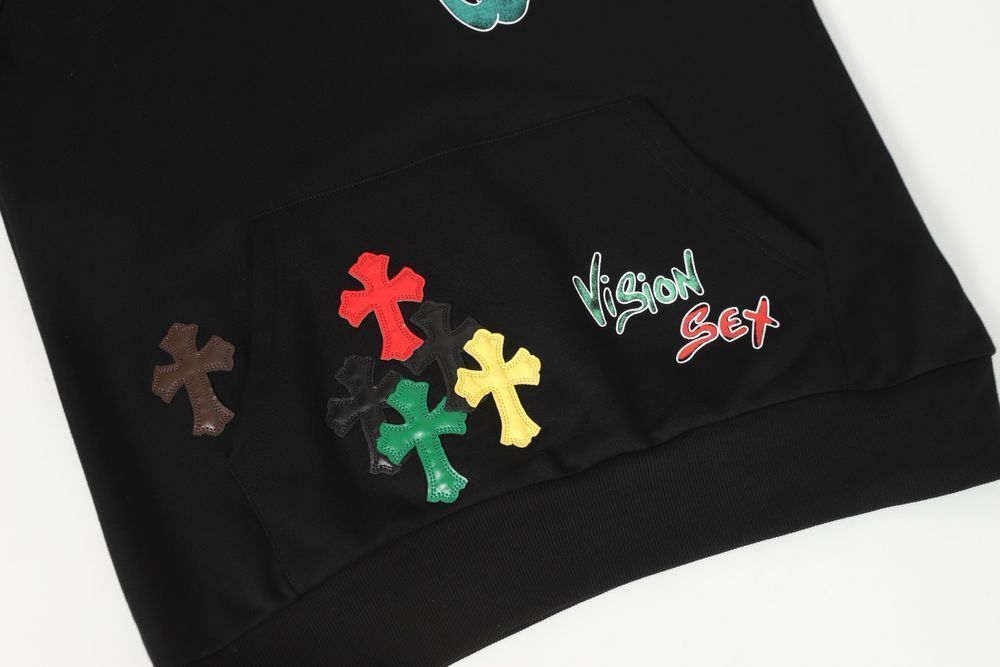 Chrome Hearts худи мужское оверсайз унисекс черное оригинал капюшон