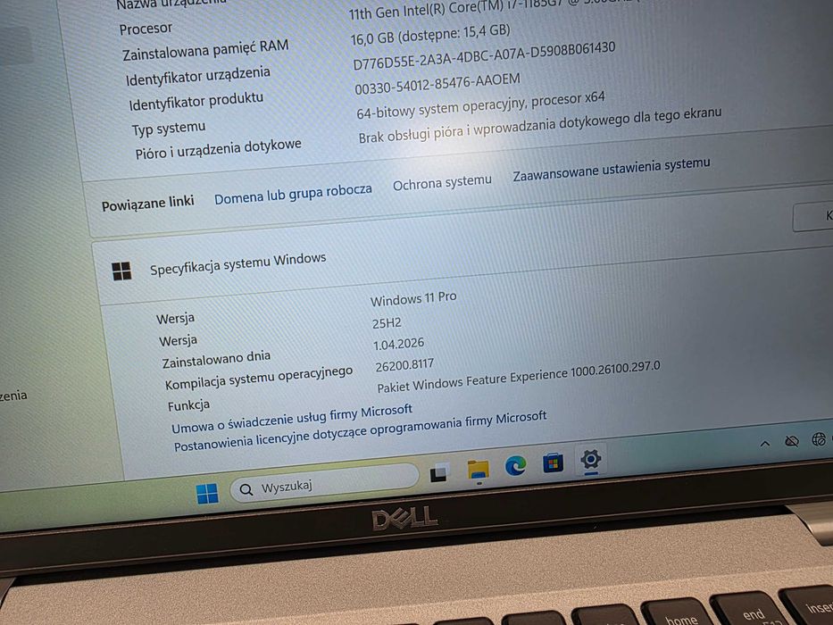 DELL LATITUDE 5420/ i7-1185G7 3.00 GHz/ 16GB DDR4 3200 MHz/ 256GB M2/ Iris Xe/ 14" FHD/ W11 PRO