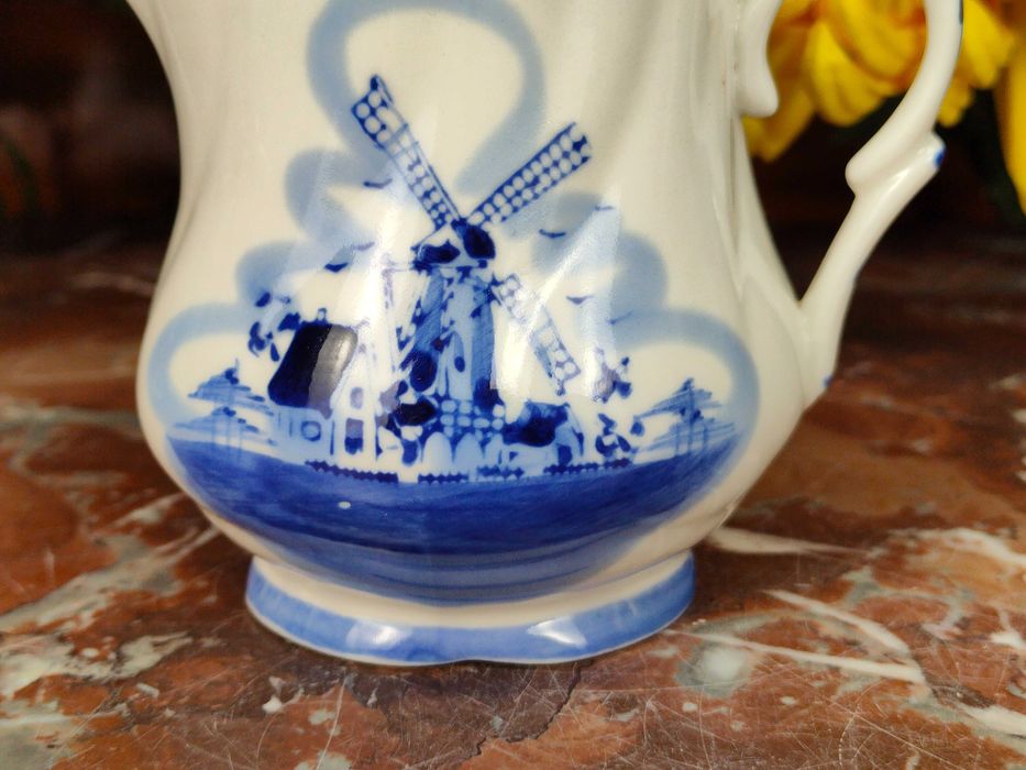 Ręcznie malowany duży mlecznik / dzbanuszek - 280 ml - Delft Blue