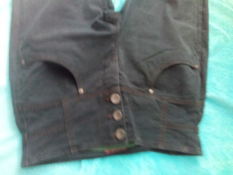 Spodnie damskie młodzieżowe styl jeansu haft pasek 40