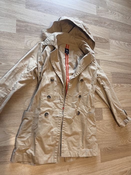Płaszcz trencz damski gap długi brązowy beżowy płaszcz