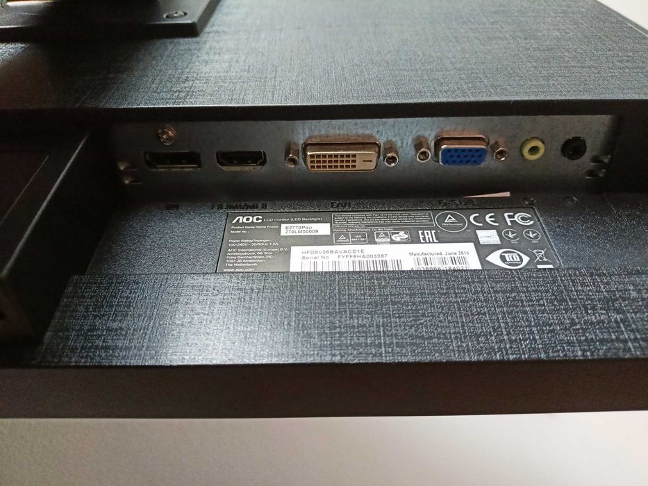 Monitor AOC E2770PQU 27 cali FHD, DP/HDMI, Pivot