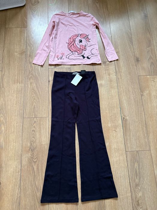 Rozszerzane spodnie H&M r.140