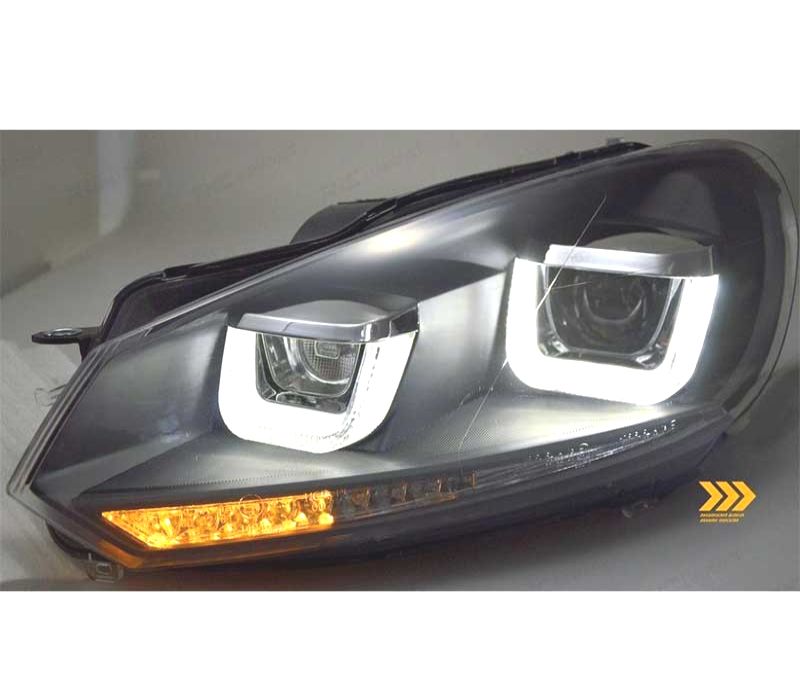 FAROIS PARA VOLKSWAGEN VW GOLF VI LIMOUSINE 08-12 DINAMICOS FULL LED ANGEL EYES U
