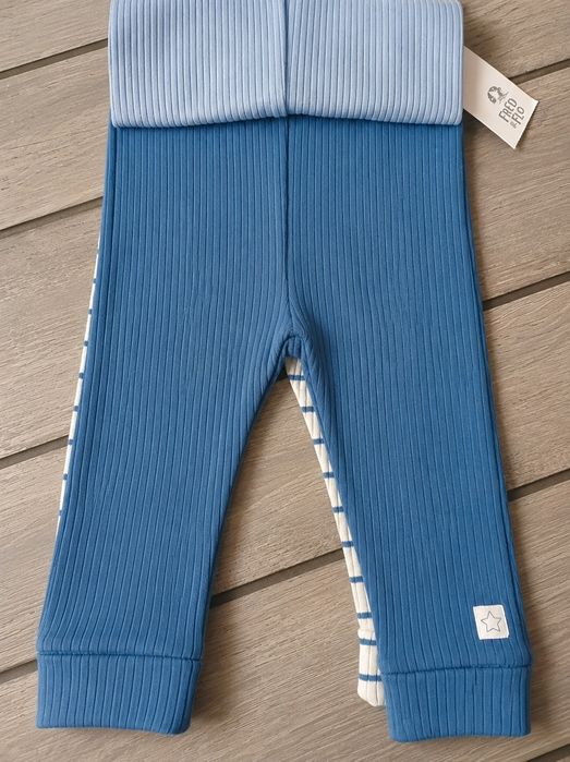 3 pary legginsów, legginsy bawełniane, spodnie bawełniane, 3 pary spodni, spodnie niemowlęce, 6-9 m-cy