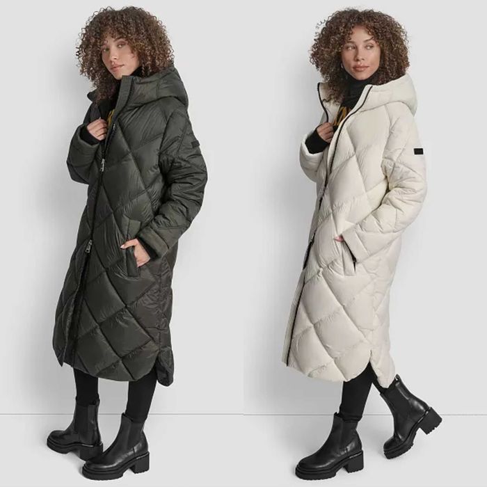 Пальто-пуховик DKNY Diamond Quilted Hooded Puffer Coat S та L
