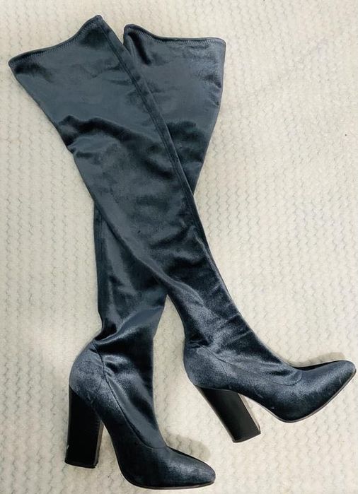 Zara оригінал чулки панчохи ботфорди оксамитові