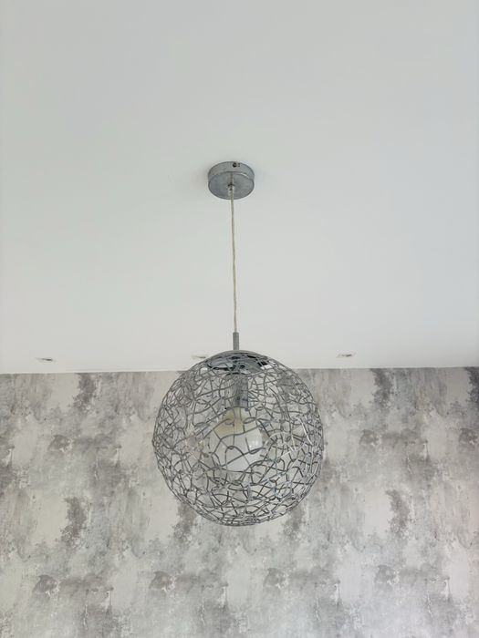 2 Candeeiros Redondos Metal Cinza