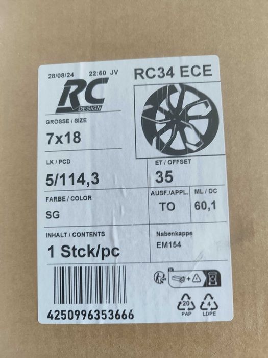 Nowe Alufelgi 18" Toyota Rav4 C-HR Auris Avensis Prius+  Czarny Połysk