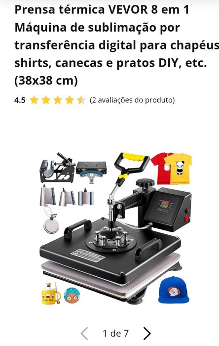 Prensa térmica VEVOR 8 em 1