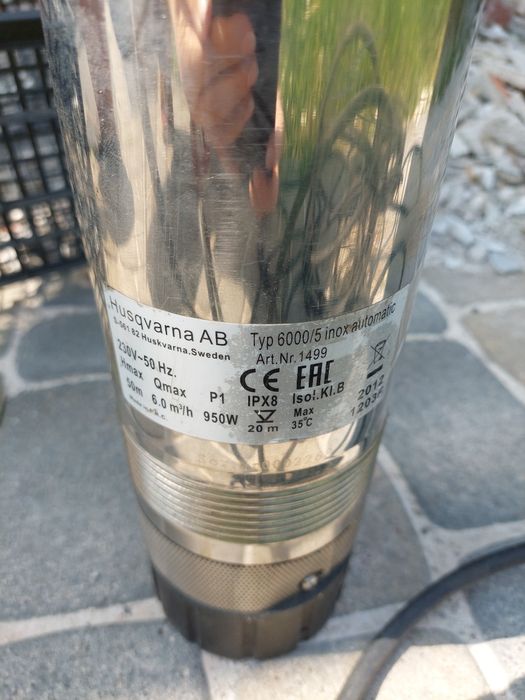 Pompa głębinowa Husquarna AB typ 6000/5 inox automatic