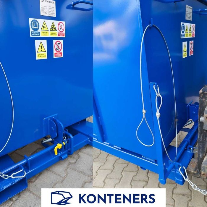 Kontener koleba koliba pojemnik samowyładowczy 1m3 MULDA/ZŁOM/TROCINY/ DREWNO/ pojemnik metalowy wywrotka / pod maszyny CNC