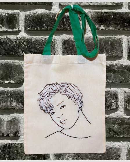 K-pop, BTS, Jimin, Torba bawełniana na zakupy, haftowana