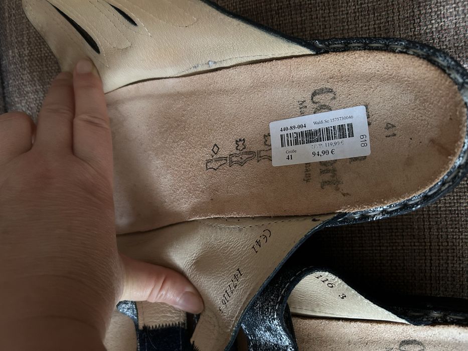 Finn Comfort шкіряні шльопанці тапочки 41 р