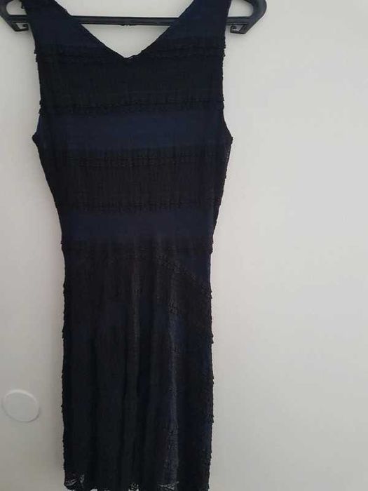 Vestido preto e azul S