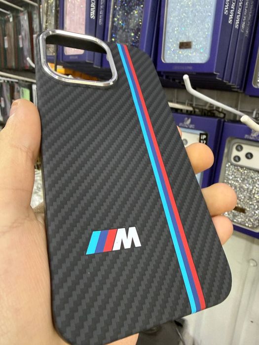 Чехол BMW iPhone 17 Pro Max / Pro / 17/15/16 карбон