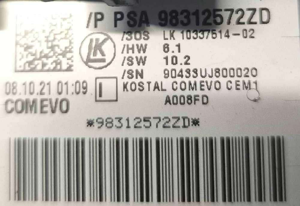 Conjunto / Manetes de Luzes e Limpa Vidros 98312572ZD - CITROËN C3 AIRCROSS II