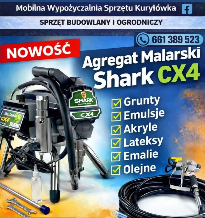 Odkurzacze przemysłowe piorące glebogryzarki wertykulatory aerator agregat malarski prądotwórcze młoty szlifierki wiertnice Wypożyczalnia sprzętu