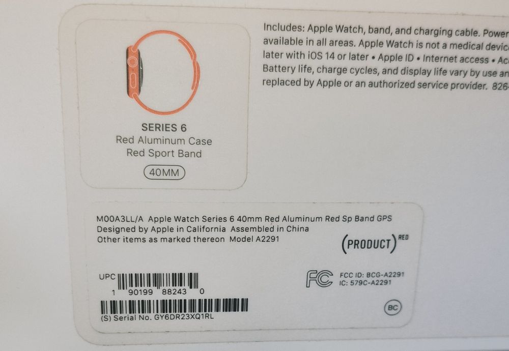 Часы Apple watch 6 40 mm red