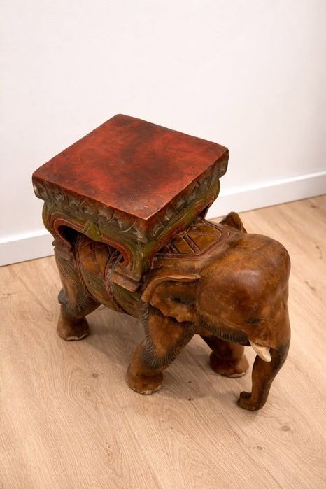 Peça de Decoração em Madeira Maciça - Elefante