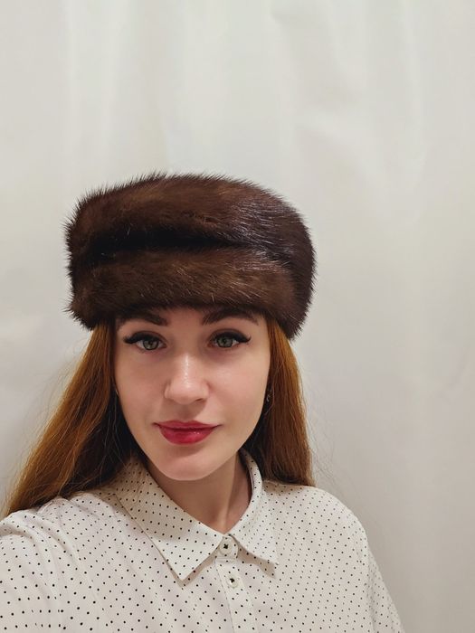 Кашкет, берет женский из меха норки, 56-57 размер