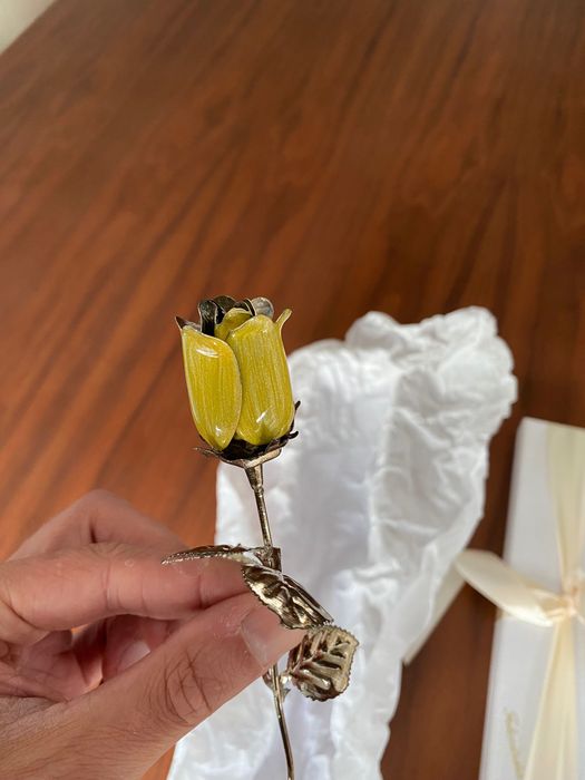 Rosa em Prata Bilaminada