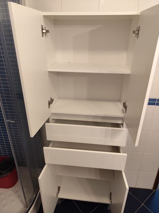Móvel de Arrumação para Casa de Banho AML ZEUS Branco 60x180x32 cm — Como Novo