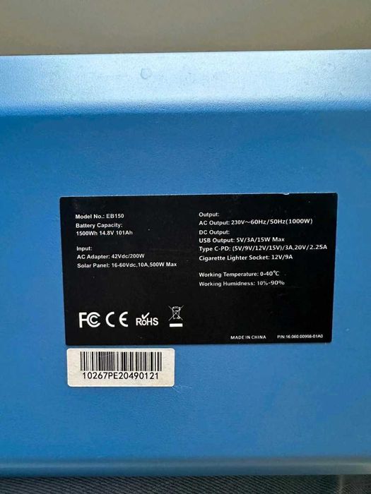 Bluetti EB150 stacja zasilania 1500Wh 1000W