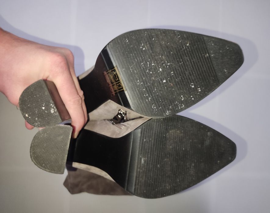 Farinni Сапоги жіночі натуральна замша ботфорти чоботи