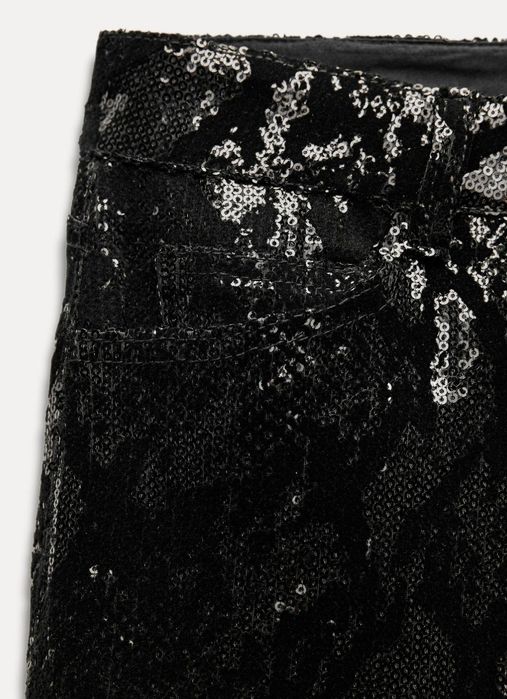 Designerskie aksamitne spodnie Zara z cekinamiNoweWyprzedane50złTANIEJ