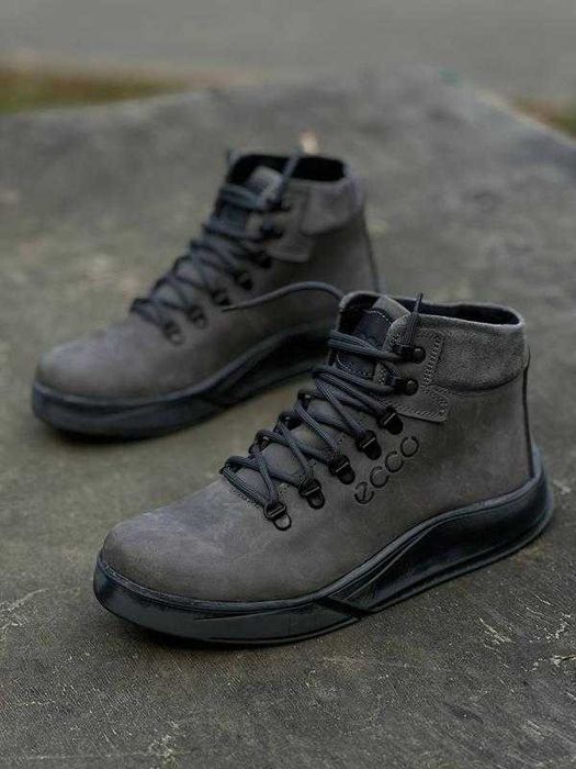 Мужские зимние ботинки Чоловічі черевикиизнатуральнойкожи.ECCOТрицвета