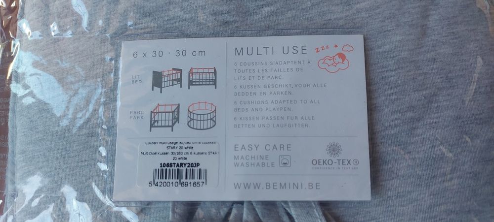 Contorno de berço, em gaze de algodão 1,80x30