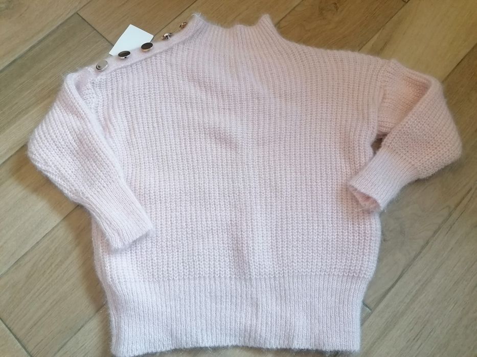 Puchaty sweter kimono ze stójką rozm S, na 158cm, NOWY