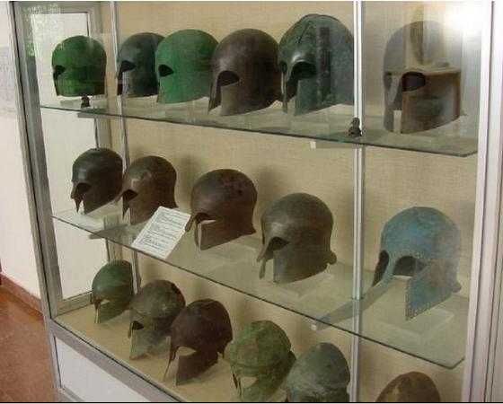Armadura de cabeça de bronze militar, capacete de guerra grego romano