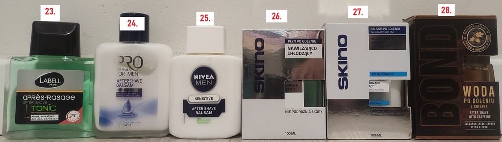 Kosmetyki - pianka, żel do golenia, antyperspirant, woda, balsam