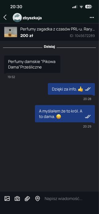 Vintage. Perfumy damskie „Pikowa dama” z czasów PRL-u. Rarytas
