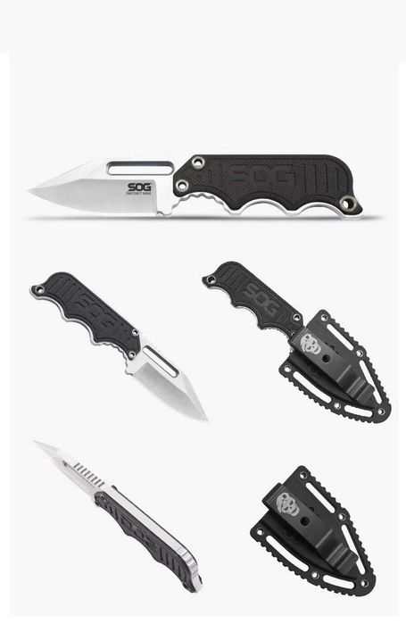 SOG Nóż survivalowy Instinct Mini Czarny Full Tang Neck na szyję