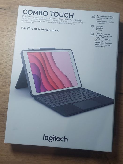Logitech Combo Touch iPad 7/8/9 gen | Gładzik | Podświetlenie | IDEALN