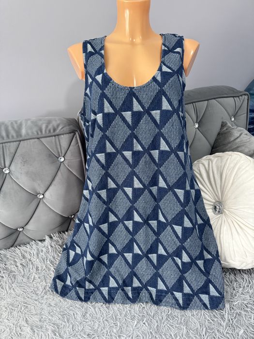 Nowa sukienka Mister Zimi M 38 68% bawełna Geometryczny wzór Casual Boho