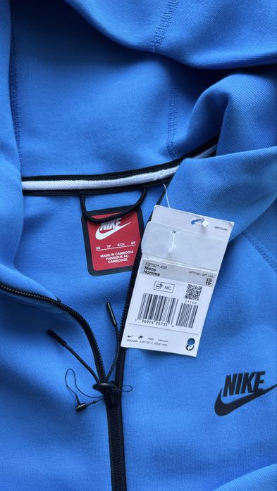 Nowa Nike Tech Fleece rozm. XS Light Photo Blue/Black drill drillstyle