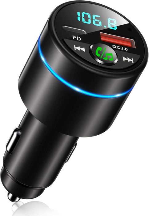 Nadajnik FM Bluetooth 5.3, metalowy PD 30 W i szybka ładowarka QC3.0 18 W