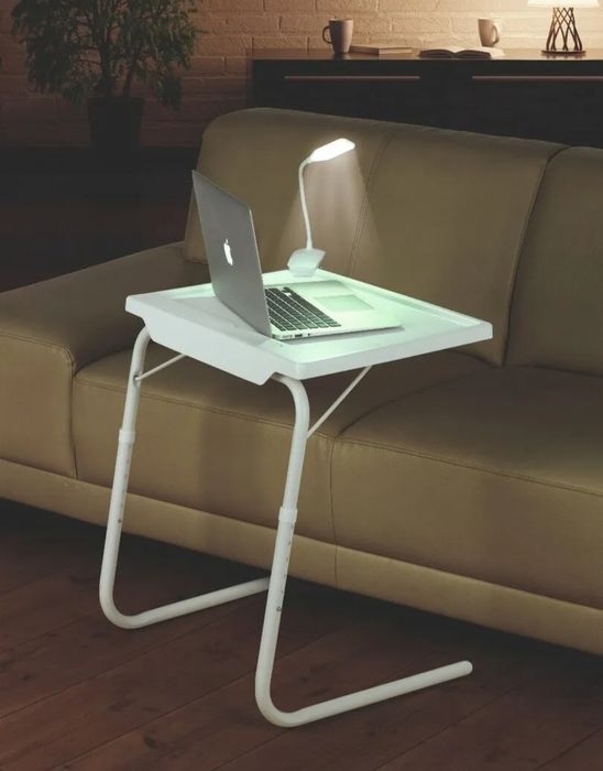 Nowy stolik składany wielofunkcyjny + lampka LED / pod laptop,do łóżka