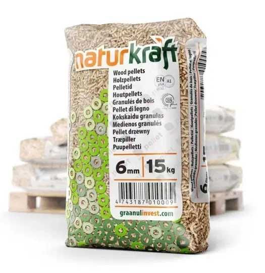 Pellet DRZEWNY Naturkraft EN DiN plus A1 fi 6mm - op 15kg - 27,60 zł